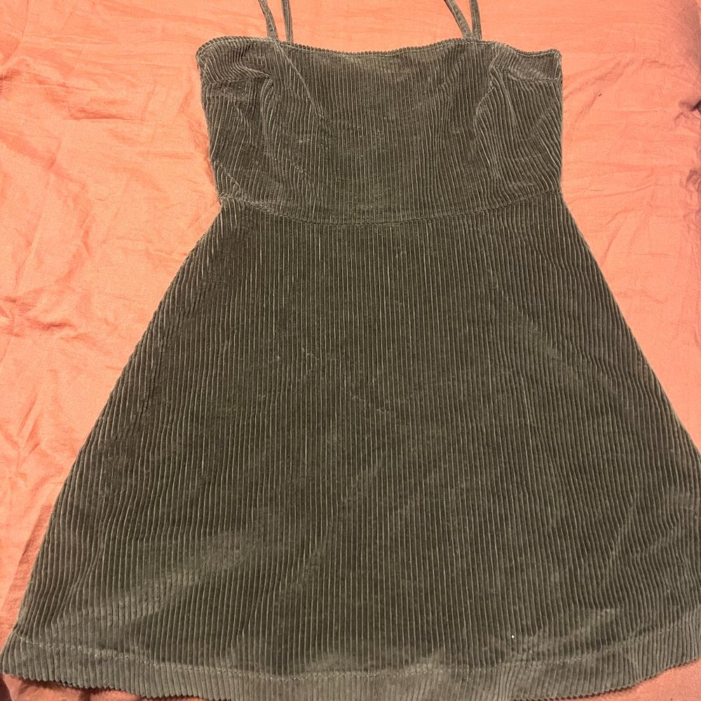 Reformation Olive Green Micah Corduroy Dress